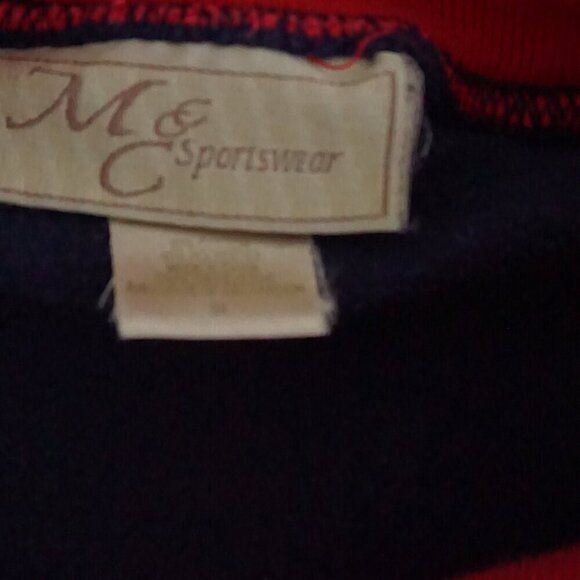Vintage M&C Sportswear Navy Red Embroidered Puppy Love Crewneck Sweater 2X - Picture 13 of 13
